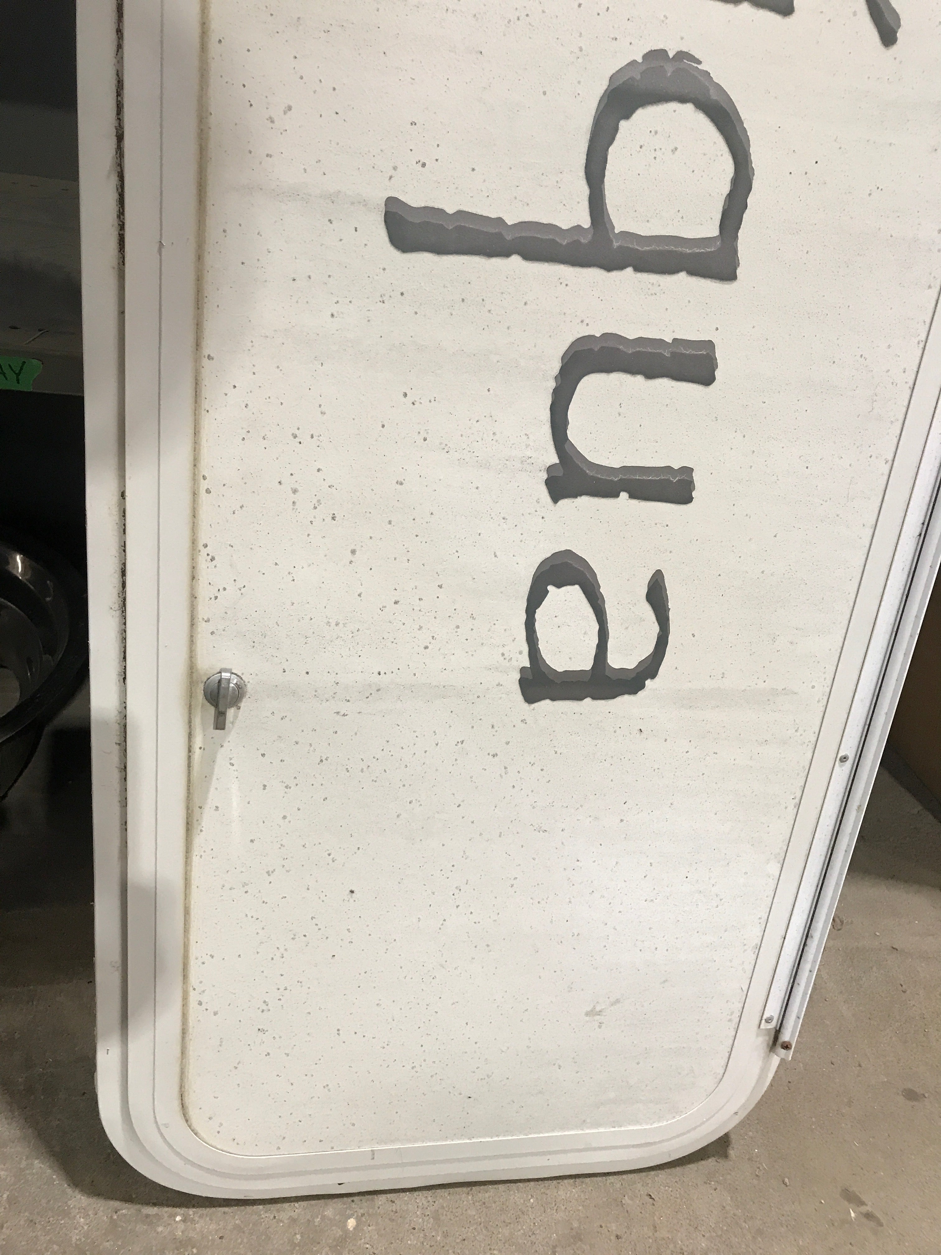 Used Radius Opening Rock Guard Covered Window: 59 1/2"  X 17 1/2"  X 1 1/2" D - Young Farts RV Parts