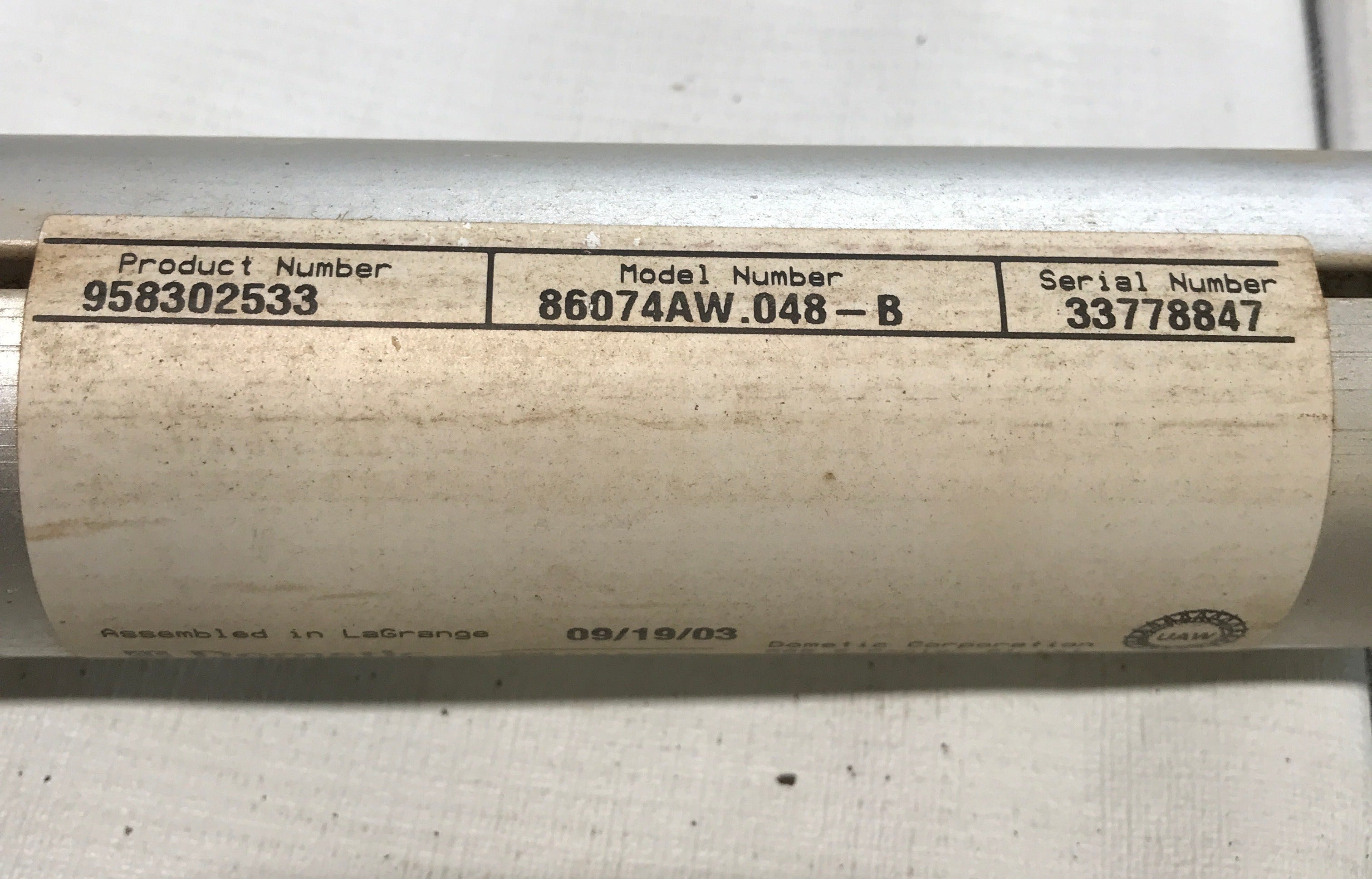 Used Dometic Window Awning Roller Tube 45 3/4" - Young Farts RV Parts