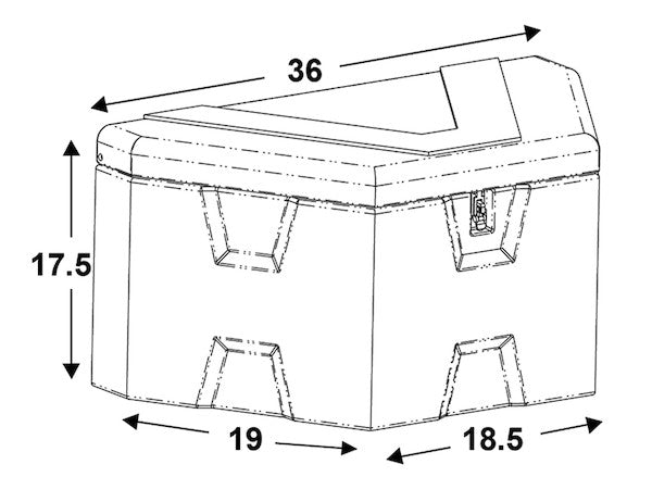 Buyers Products 1701680 Poly Trailer Tongue Tool Box - Young Farts RV Parts