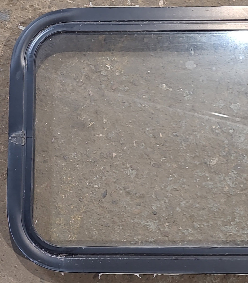 Used Black Radius Non Opening Window : 17 1/2