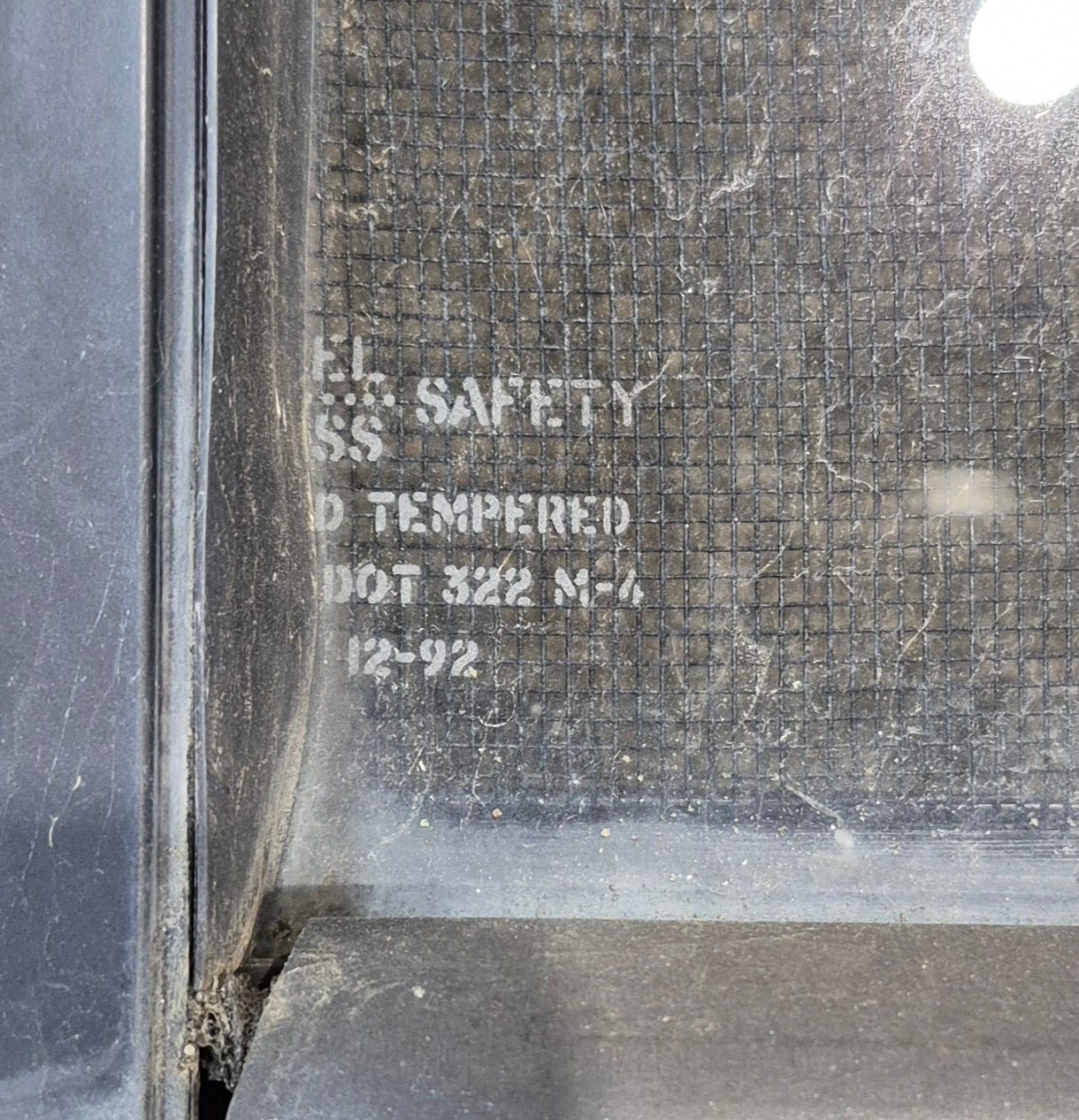 Used Black Radius Opening Window : 20 3/4" W x 20" H x 1 3/4" - Young Farts RV Parts