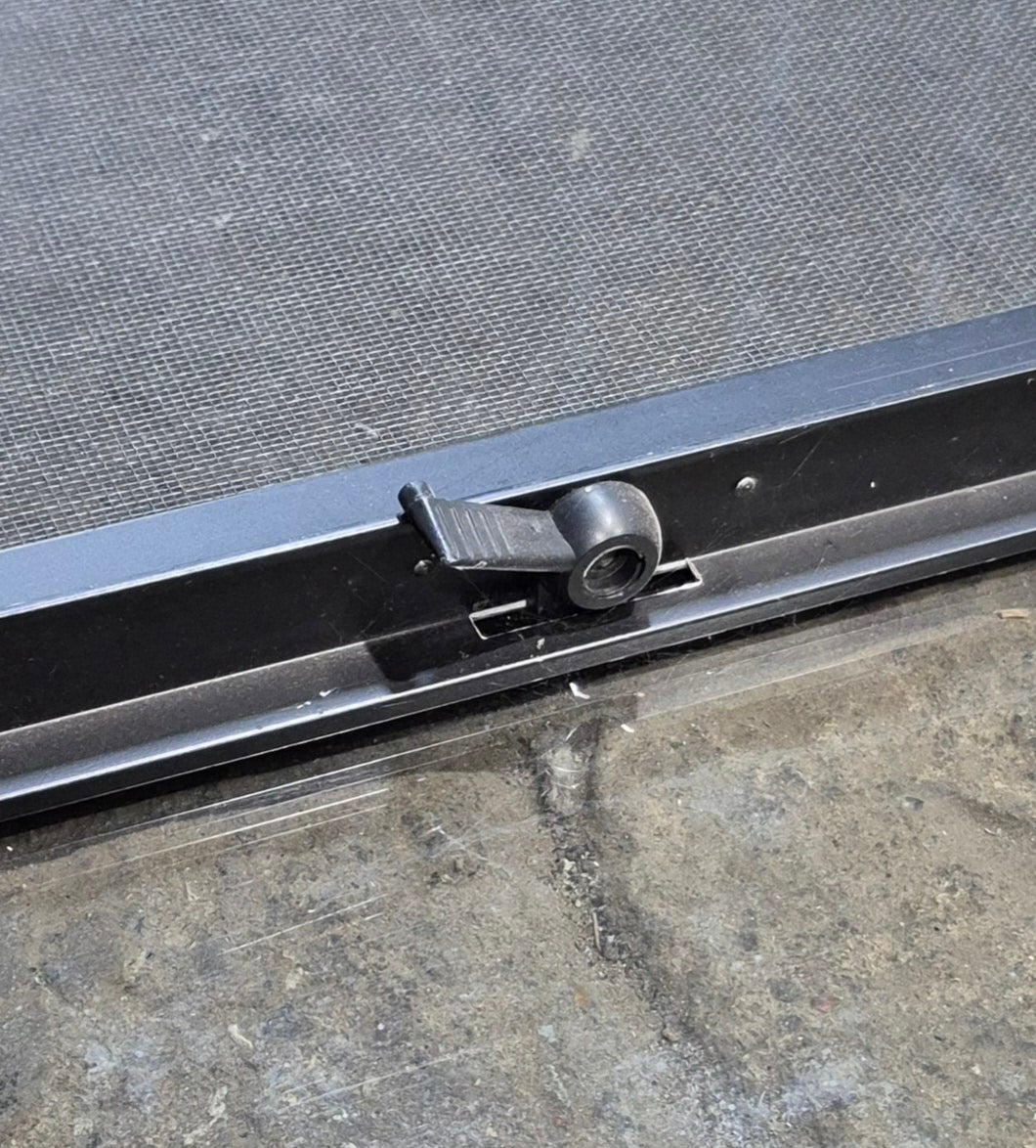 Used Black Radius Opening Window : 20 3/4" W x 20" H x 1 3/4" - Young Farts RV Parts