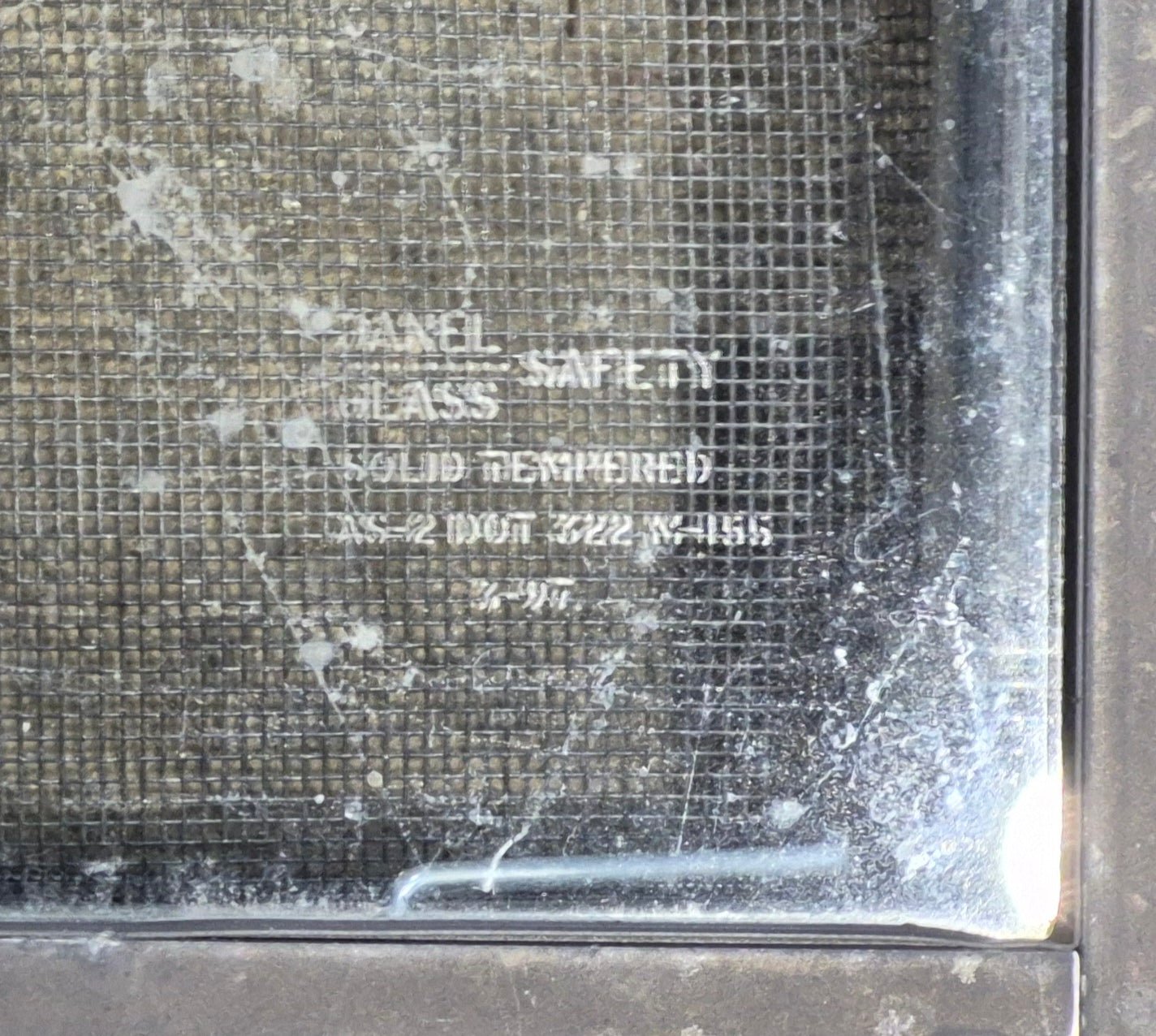 Used Black Radius Opening Window : 35 1/2" W x 17 1/4" H x 1 7/8" - Young Farts RV Parts