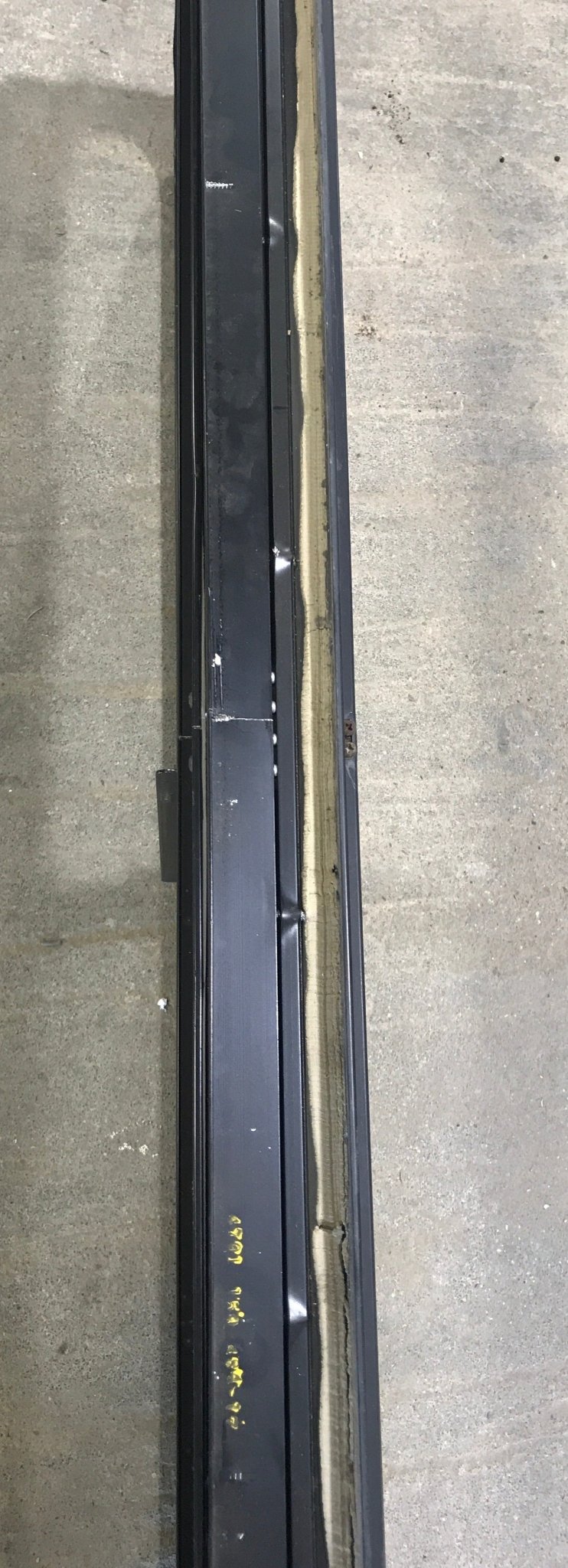 Used Black Radius Opening Window : 49" W x 15 1/4" H x 2" D - Young Farts RV Parts