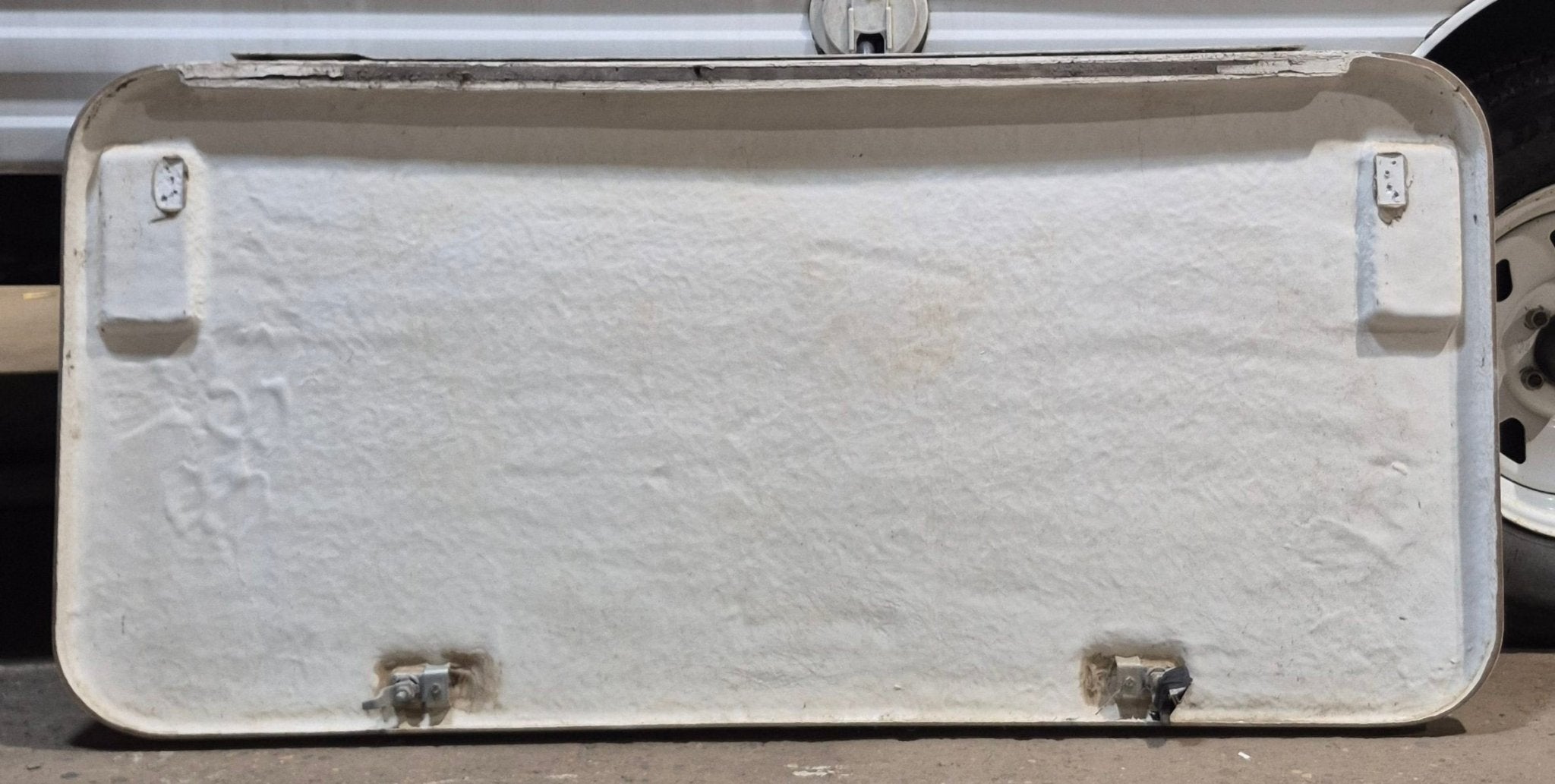 Used Radius Opening Rock Guard Cover : 52 3/4" x 25" x 1 3/8" D - Young Farts RV Parts