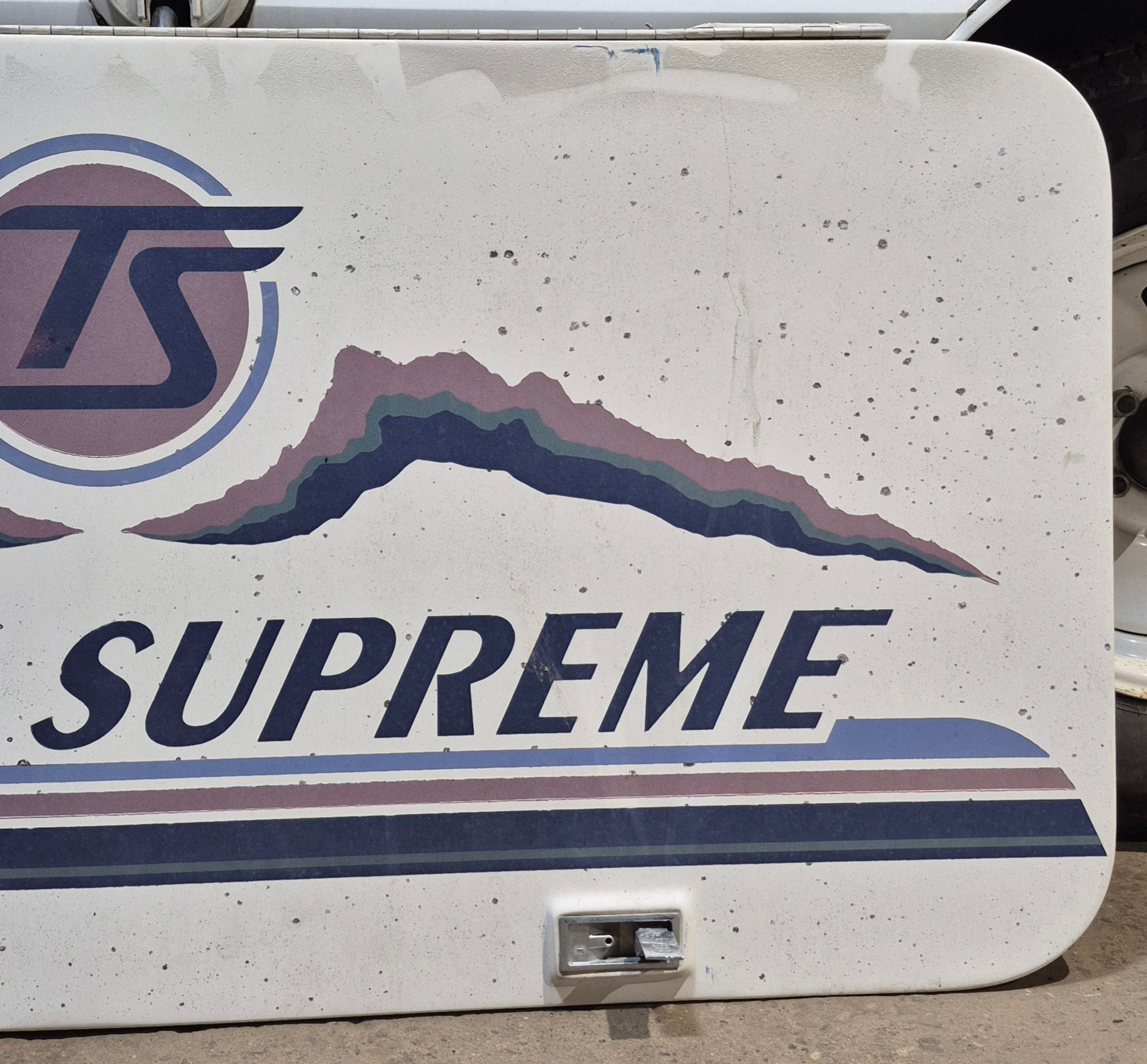 Used Radius Opening Rock Guard Cover : 52 3/4" x 25" x 1 3/8" D - Young Farts RV Parts