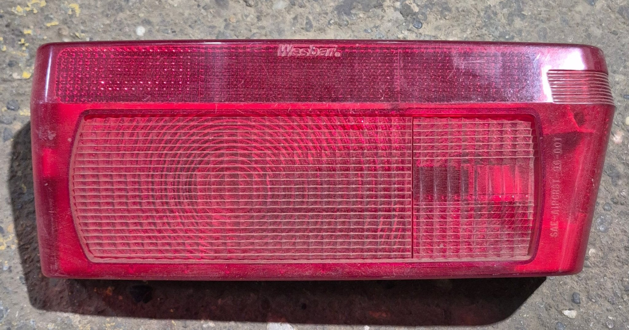 Used RARE Wesbar Wrap Around Tail Light Assembly - Passenger Side - Young Farts RV Parts