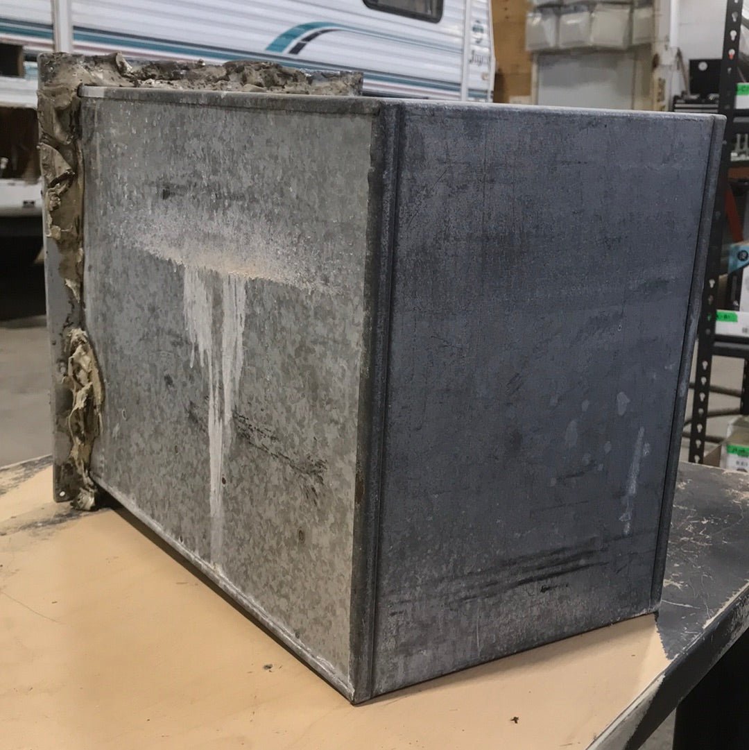 Used RV Battery Metal Box 11" W x 13 3/4" H x 16 1/4" D - Young Farts RV Parts