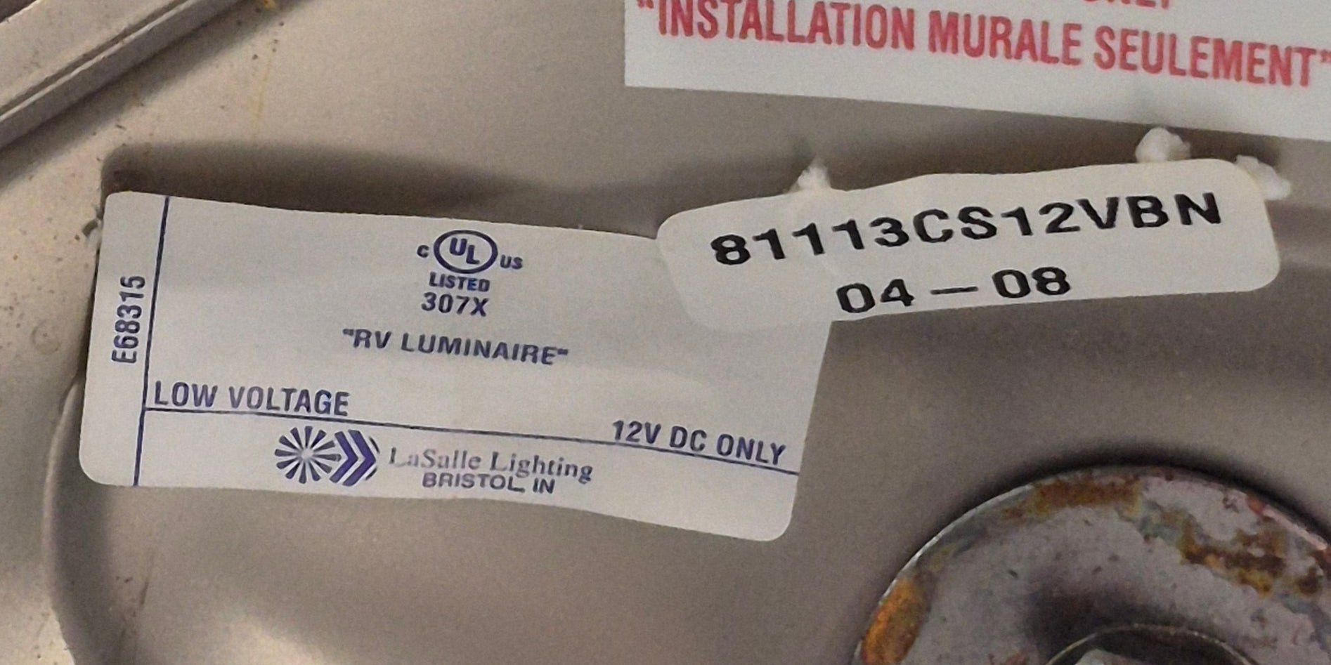 Used Wall Mount Light - Young Farts RV Parts