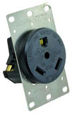 Receptacle JR Products 15075 Uses #10 To # 4 Wire Gauge Range; 30 Amp At 125 Volt AC; Non Ground Fault Interrupter; Single Receptacle; 2-1/4