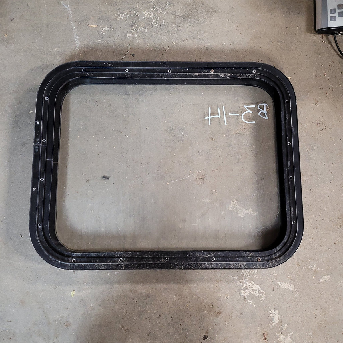 Used Black Radius Non-Opening Window : 23 3/4 X 22 X 2