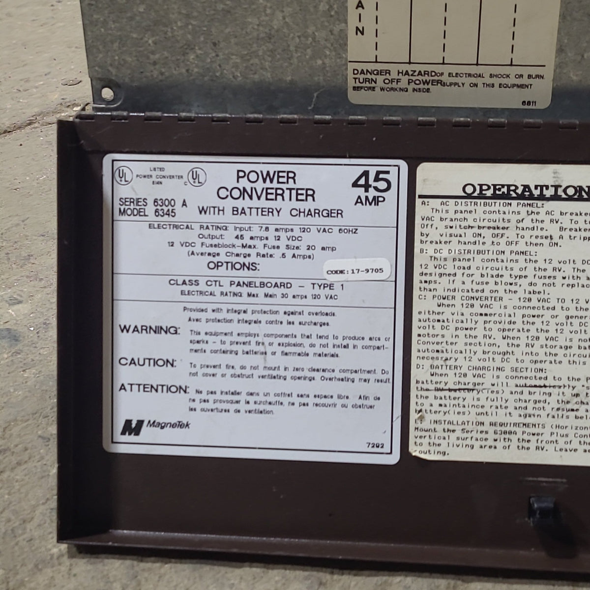 Buy Used 45 AMP Converter Series 6300 A Model 6345 Online