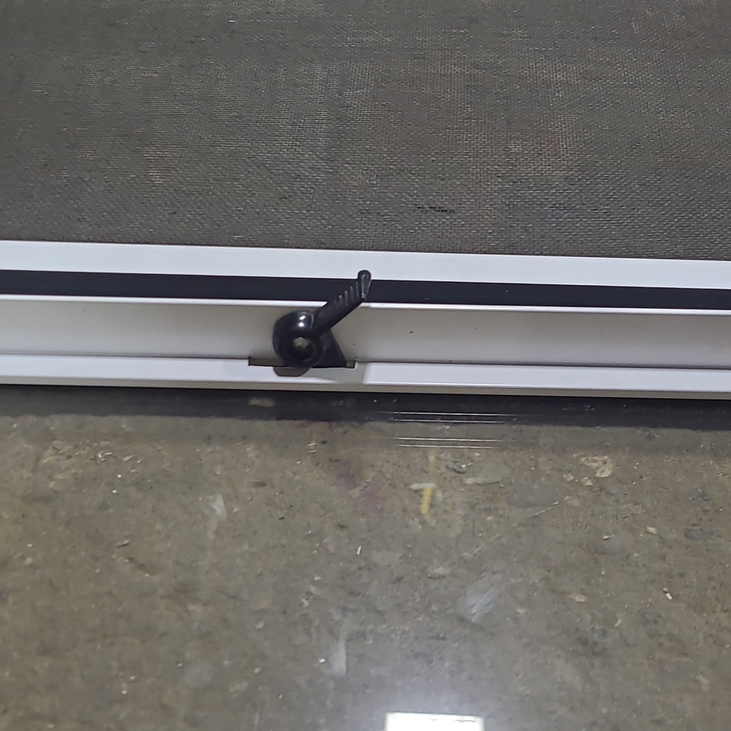 Used White Radius Opening Window : 54 1/4" W x 25 3/4" H x 1 3/4" D - Young Farts RV Parts