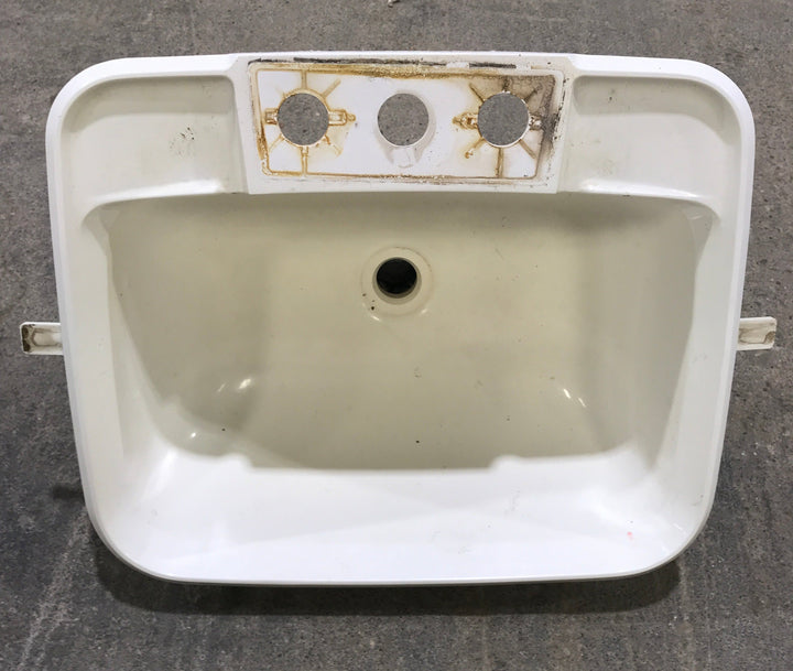 Used Bathroom Sink, Bone - 14 1/2" x 12 1/2" x 5" D