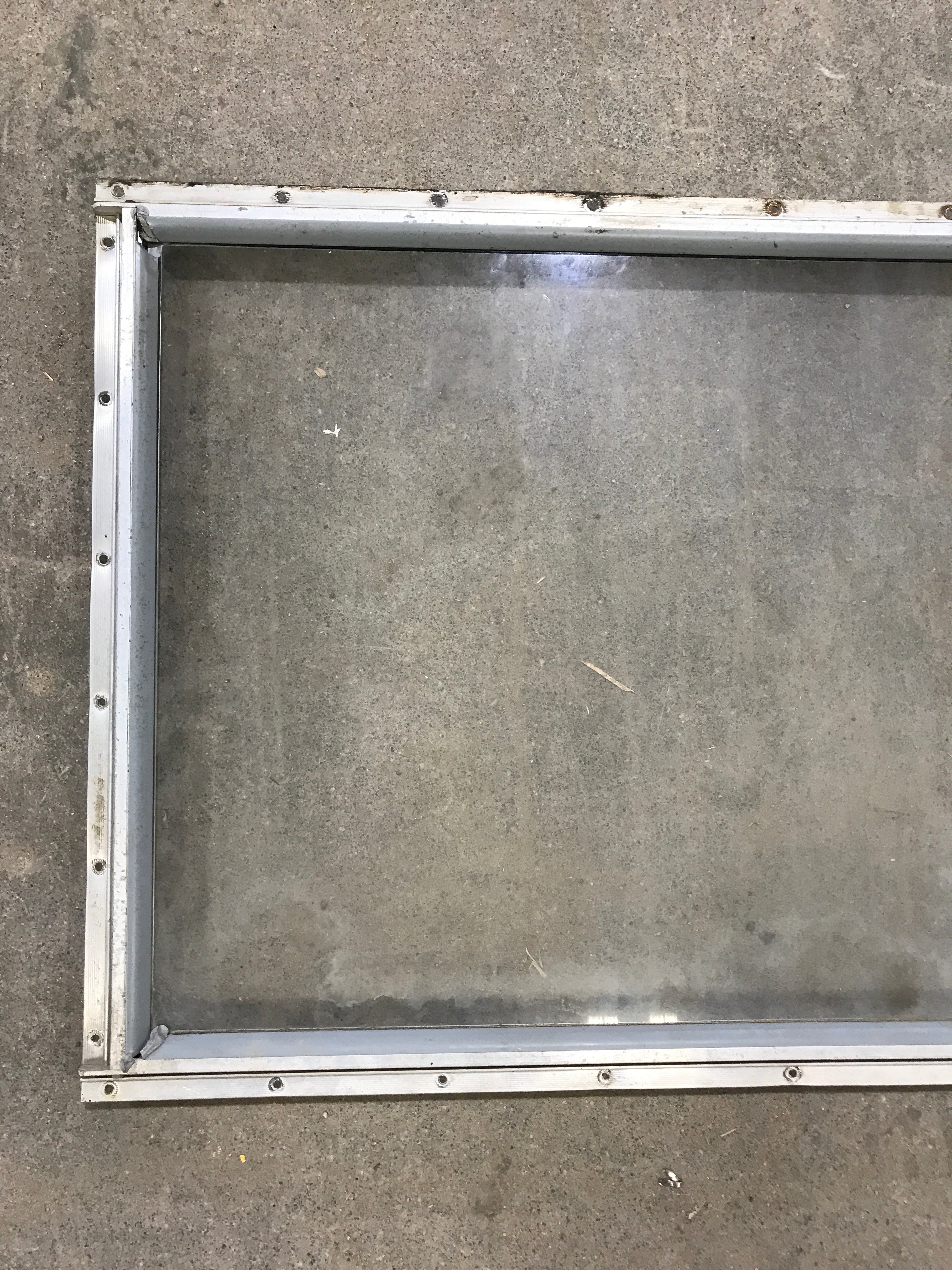 Used Silver Square Non-Opening Window: 28 3/4" W x 18 1/4" H x 1" D