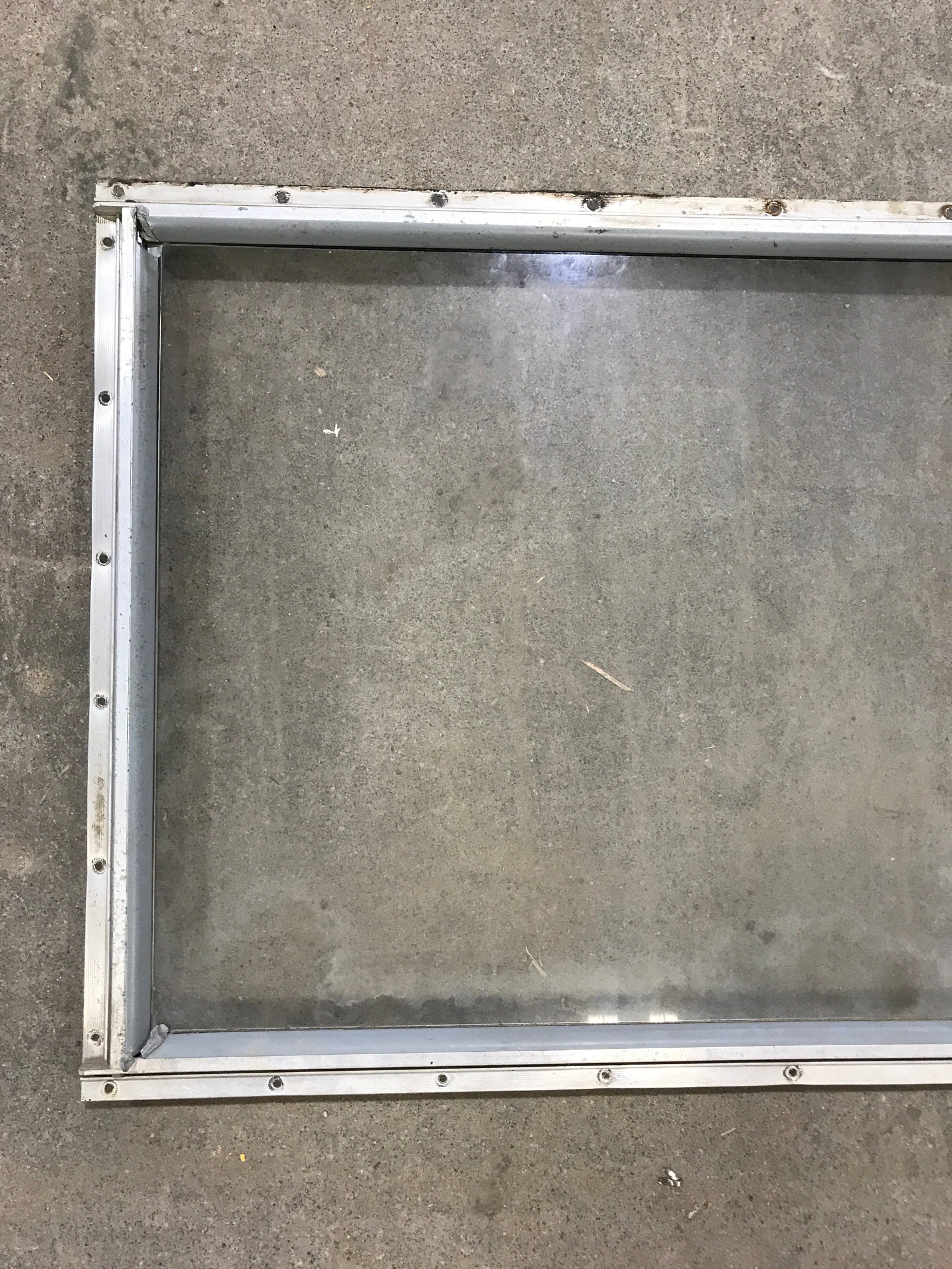 Used Silver Square Non-Opening Window: 28 3/4