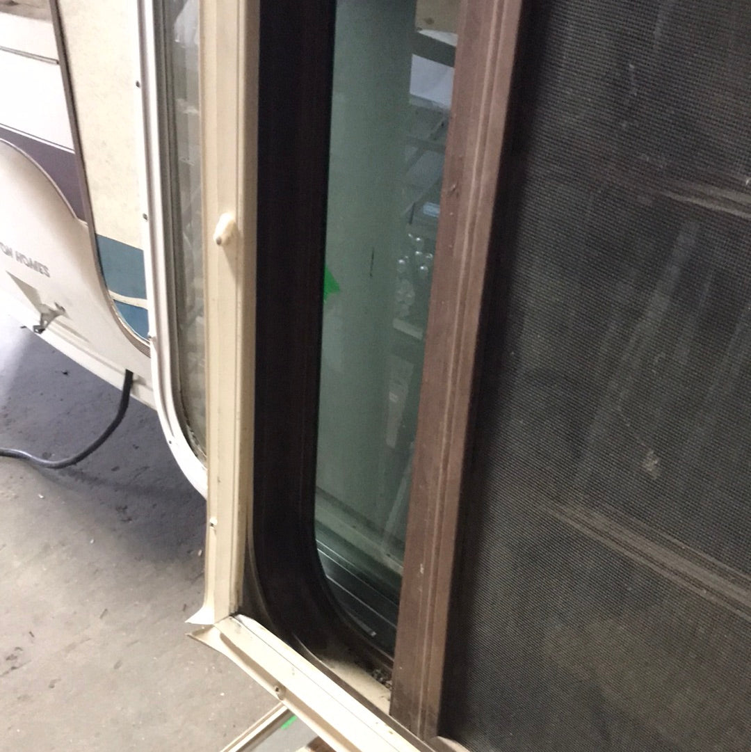 Used Brown Radius Dual Pane-Storm Window: 53 1/2 W x 54 1/2 H X 2 1/2" D