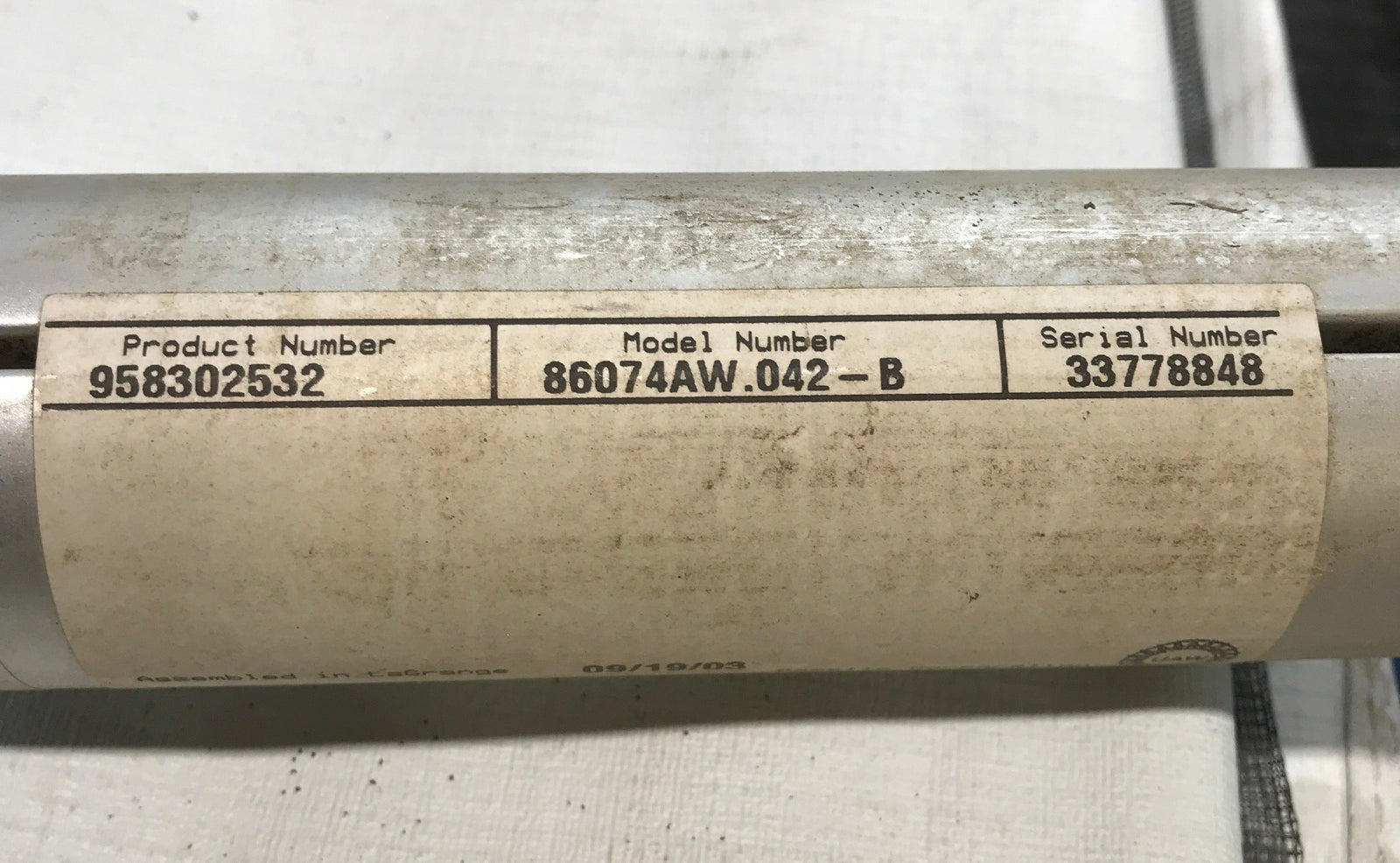 Used Dometic Window Awning Roller Tube 39 3/4