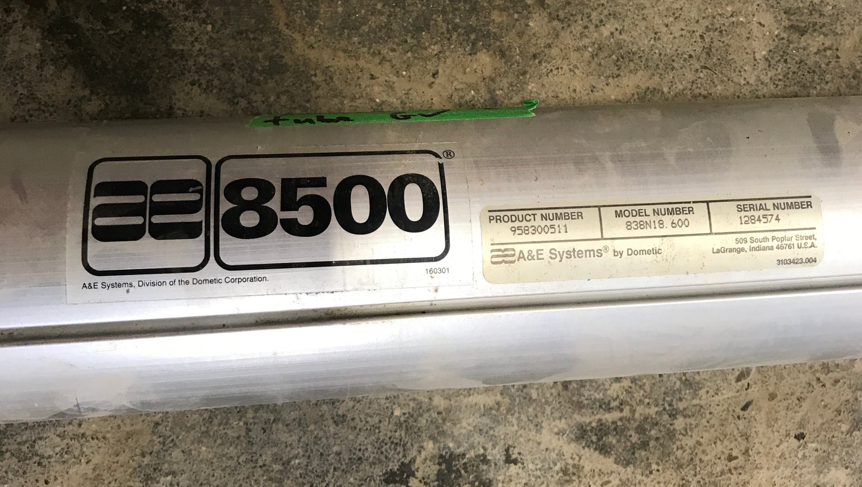 Used Dometic Awning Roller Tube 18'