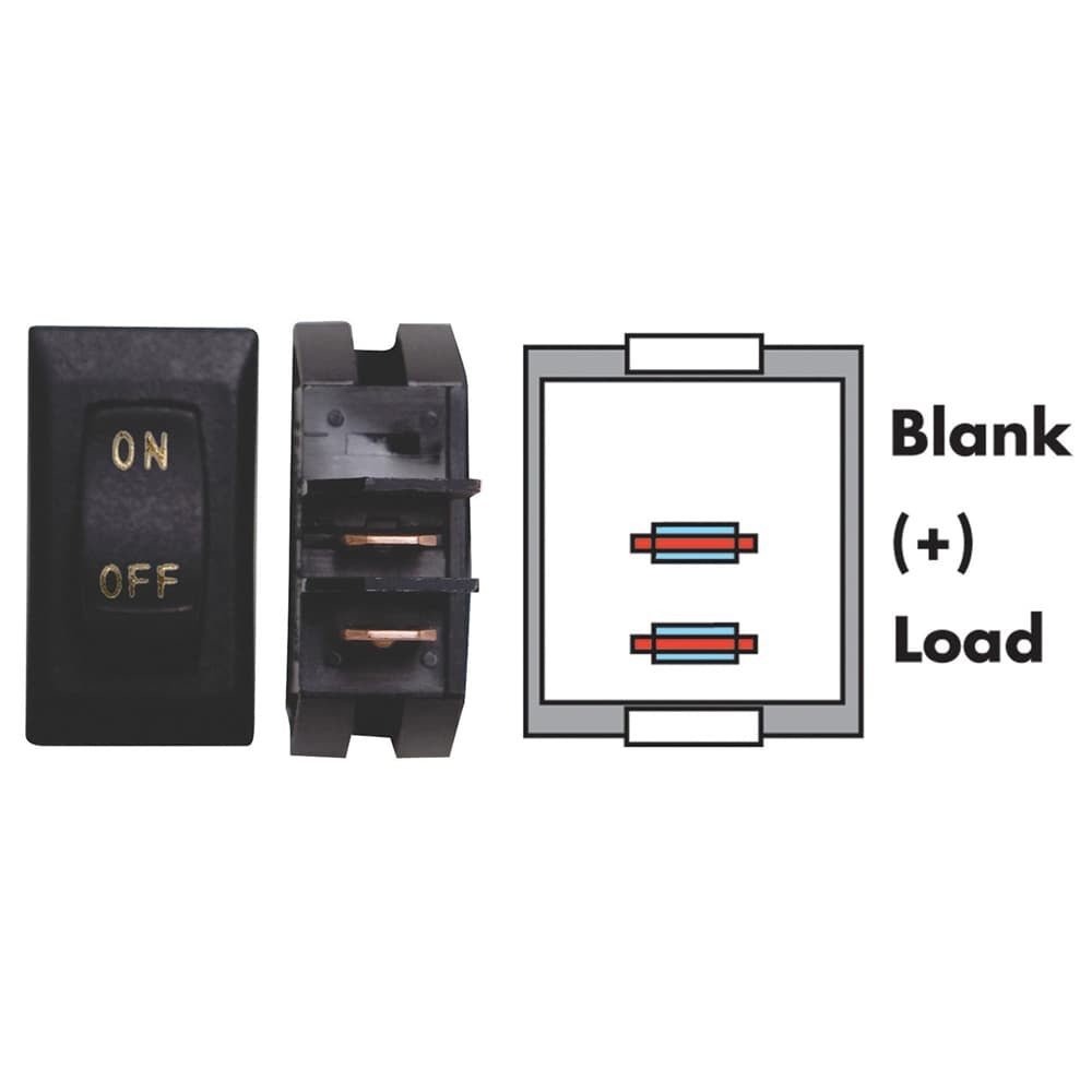 Buy 12V LABELED ON/OFF BLK/SI Online - Young Farts RV Parts