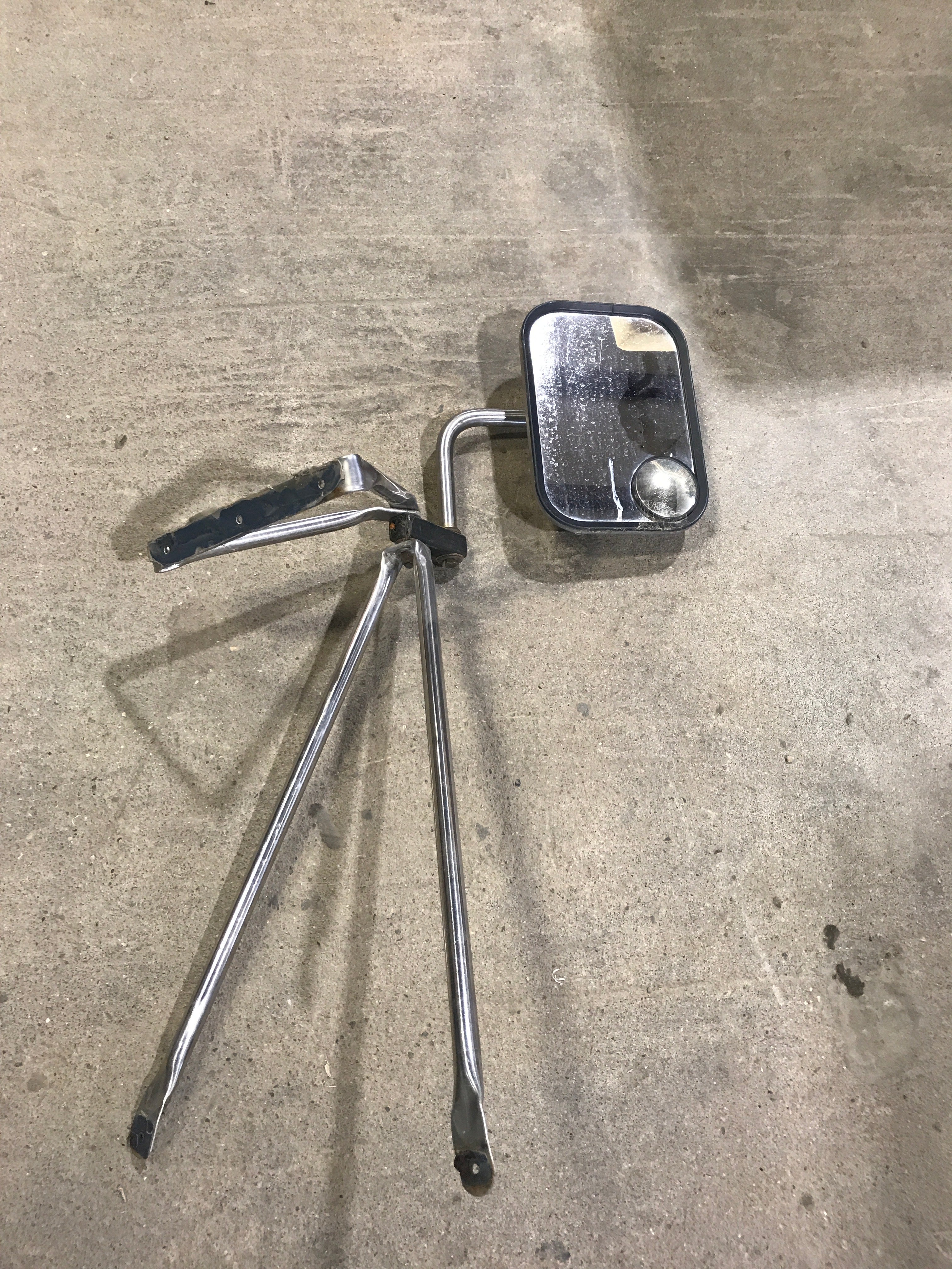 Used Old Style Motorhome Side View Mirror- Passenger Side - Young Farts RV Parts