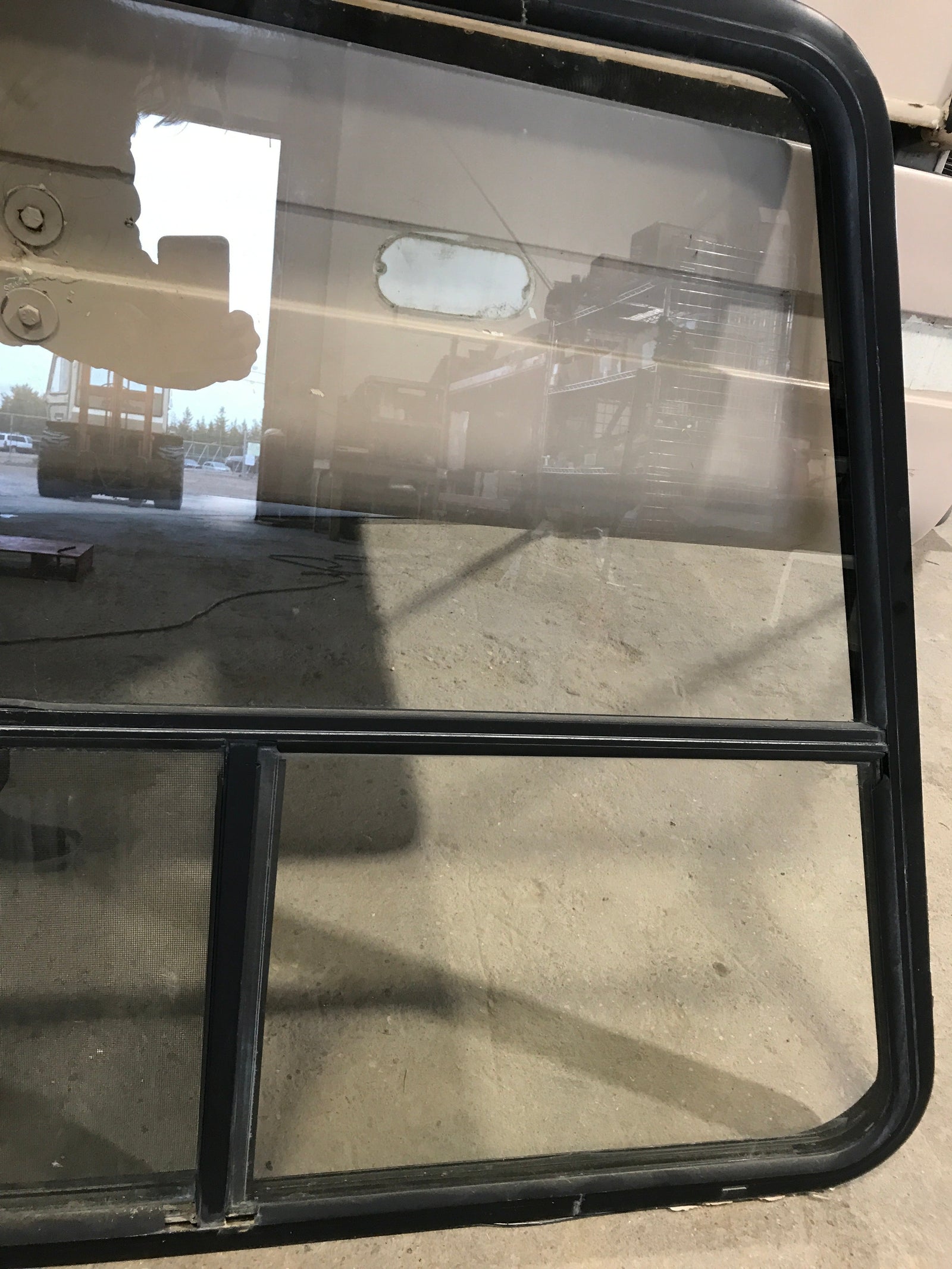 Used Slanted Black Radius Opening Window : 41 1/4