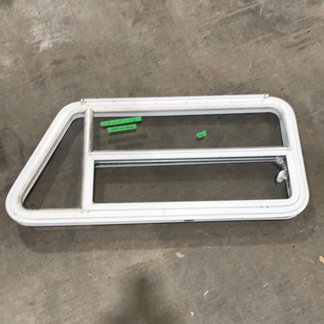 Used Slanted White Radius Emergency Opening Window : 47 1/4 " W x 21 1/2" H
