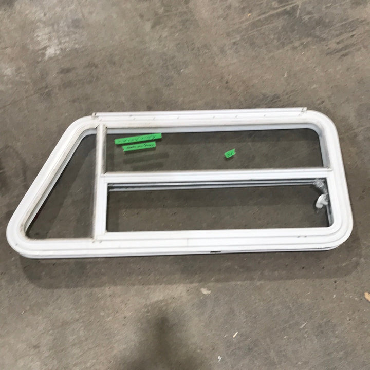Used Slanted White Radius Emergency Opening Window : 47 1/4 " W x 21 1/2" H