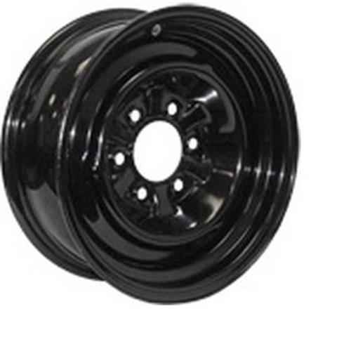 15X6 Trailer Wheel Conventional 6H - 5.5 Black 3.65P - Young Farts RV Parts