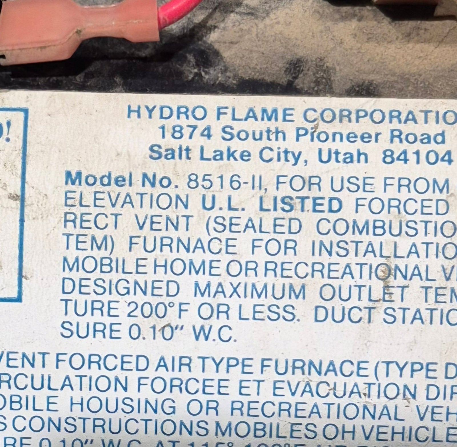 16,000 BTU USED 8516 - II Atwood HYDROFLAME Propane Furnace - Young Farts RV Parts