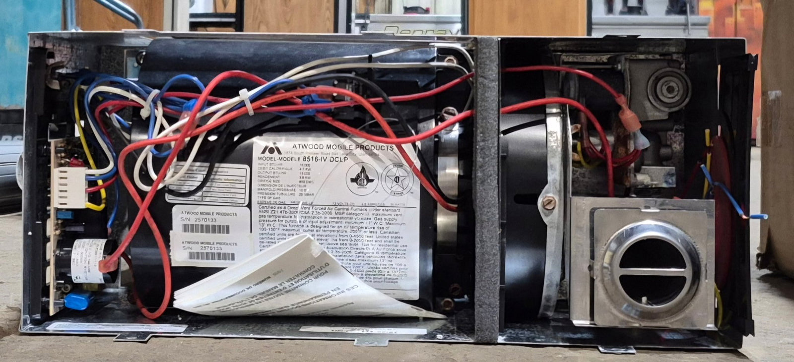 16,000 BTU USED 8516 - IV DCLP Atwood HYDROFLAME Propane Furnace - Young Farts RV Parts