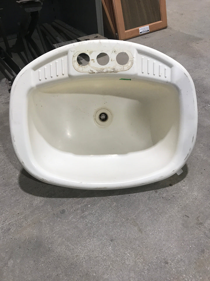 Used Bathroom Sink, Bone - 20" x 17 1/2" x 7 1/4"D