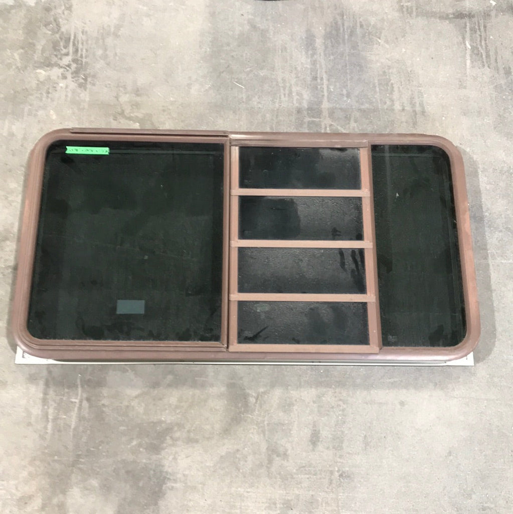 Used Brown Radius Dual Pane-Storm Window : 53 3/8" W x 28 5/8" H x 1 1/2" D - Young Farts RV Parts