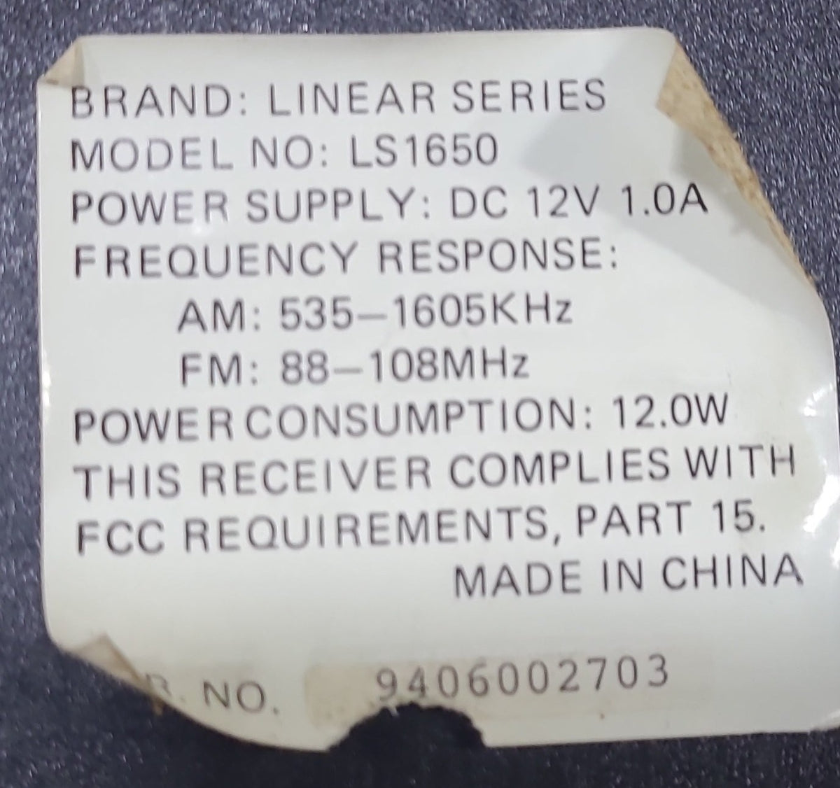 Buy Used Linear Series RV radio LS1650 Online Young Farts RV Parts