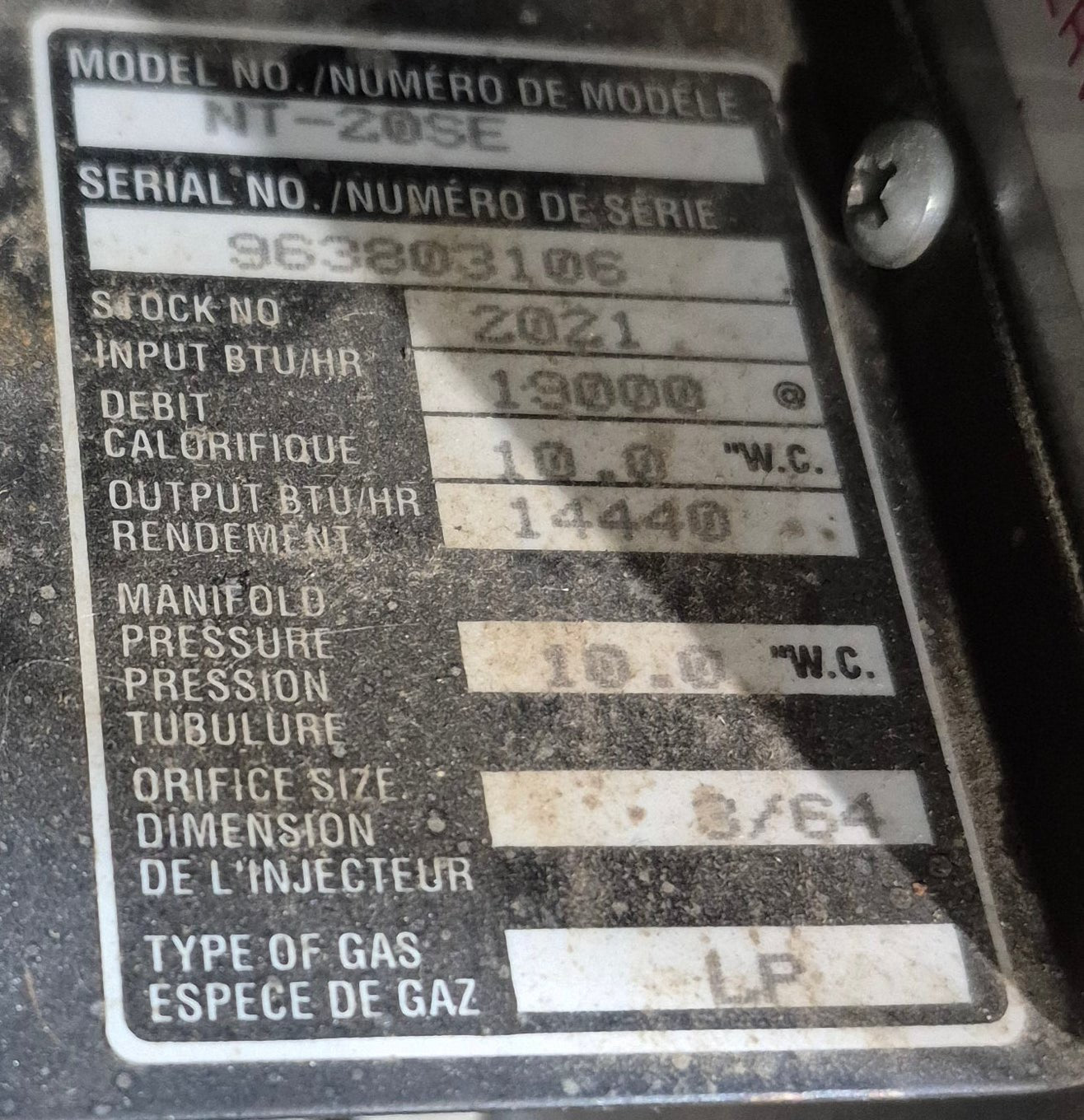 19000 BTU Used Suburban RV Propane Furnace - NT - 20SE - Young Farts RV Parts