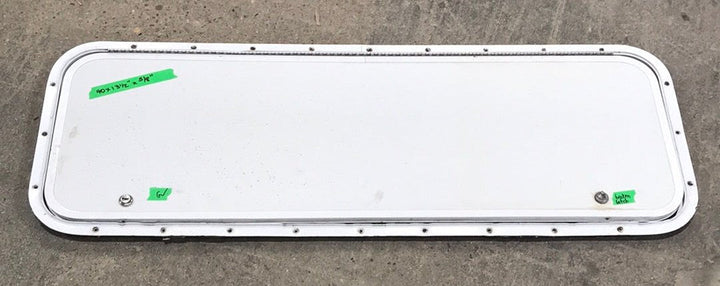 Used Radius Cornered Cargo Door 40" W x 13 1/2" H X 5/8" D - Young Farts RV Parts