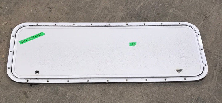 Used Radius Cornered Cargo Door 40" W x 13 3/4" H X 5/8" D - Young Farts RV Parts
