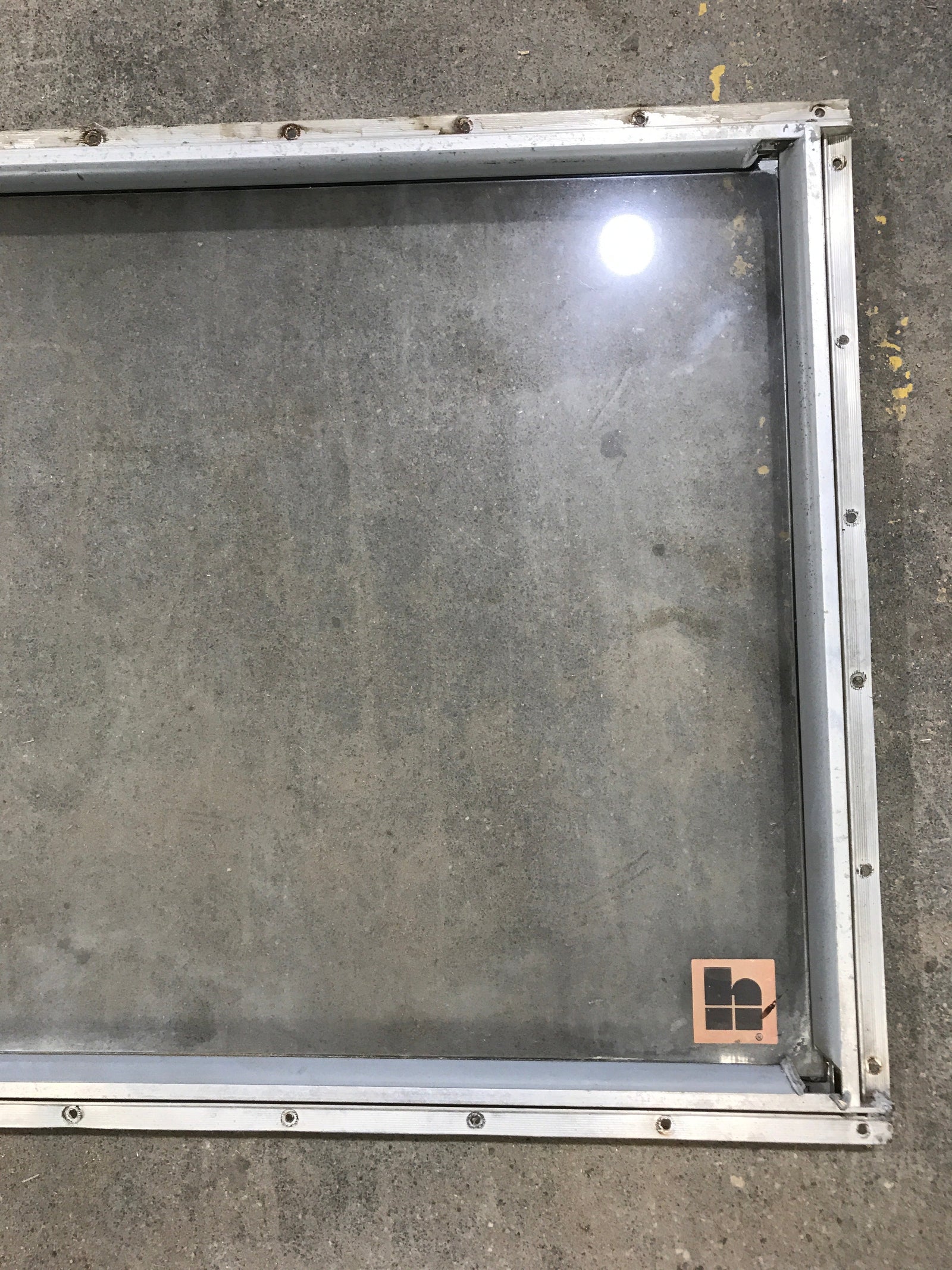 Used Silver Square Non-Opening Window: 28 3/4