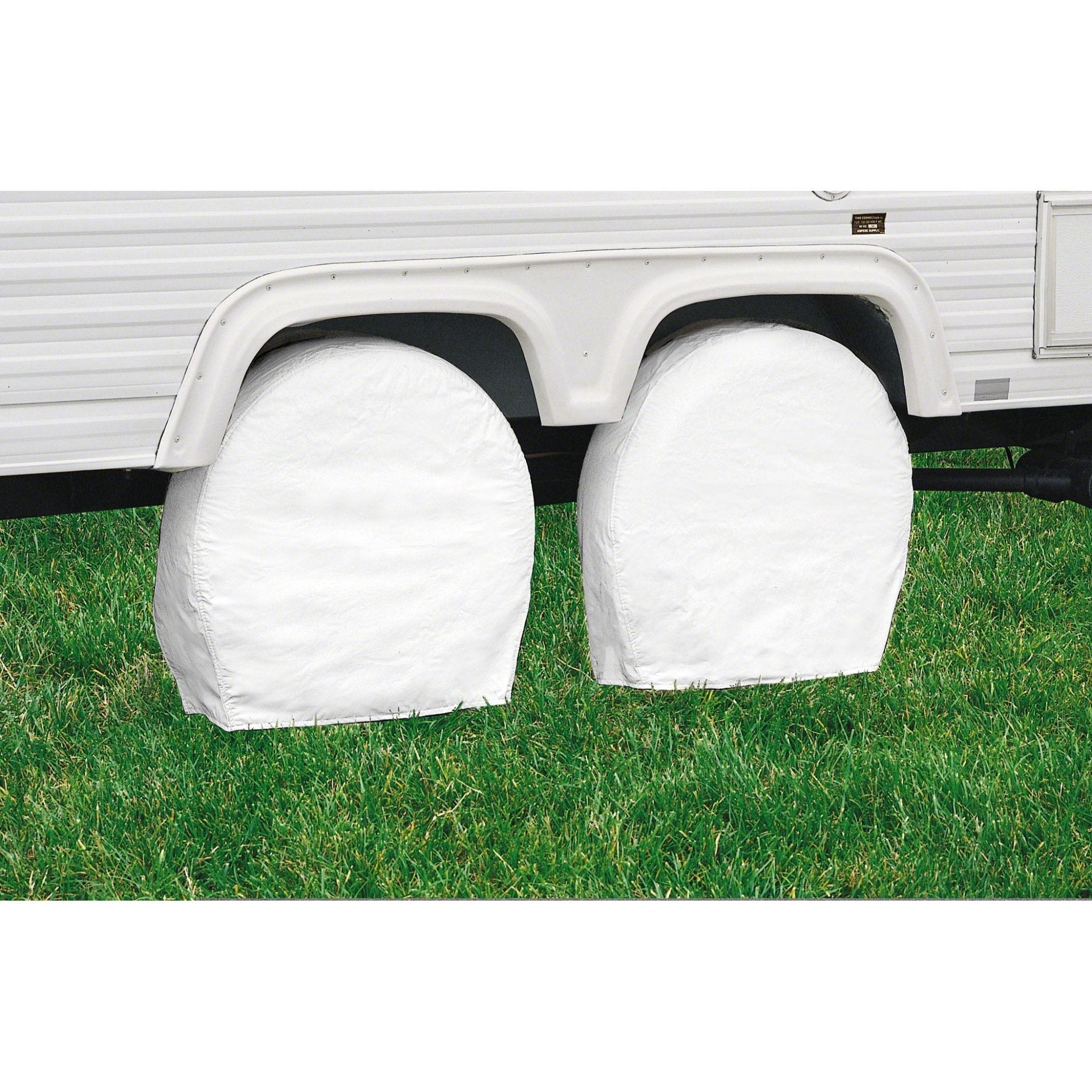 2 - Axle Wheel Cover 30 - 33" White - Young Farts RV Parts