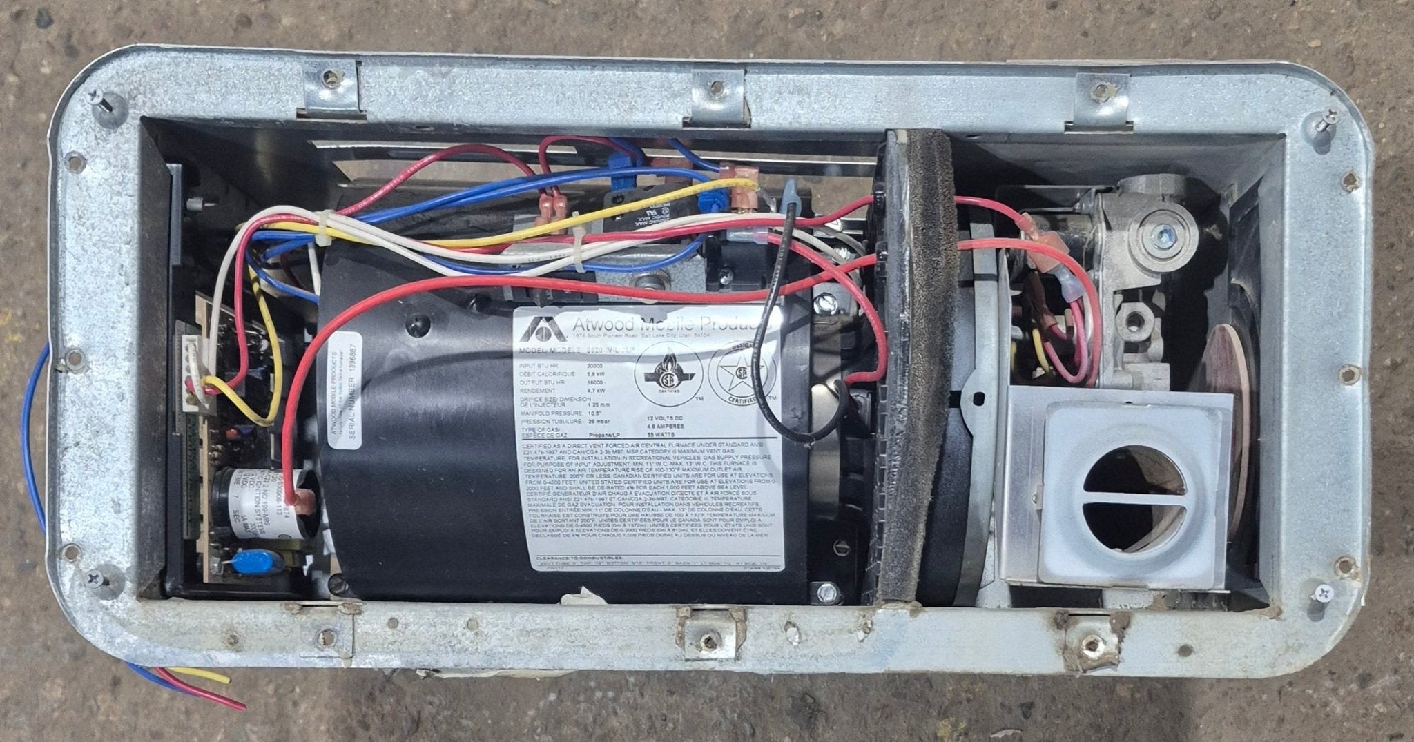 20000 BTU Used Atwood / Hydro Flame RV Propane Furnace - 8520 IV DCLP - Young Farts RV Parts