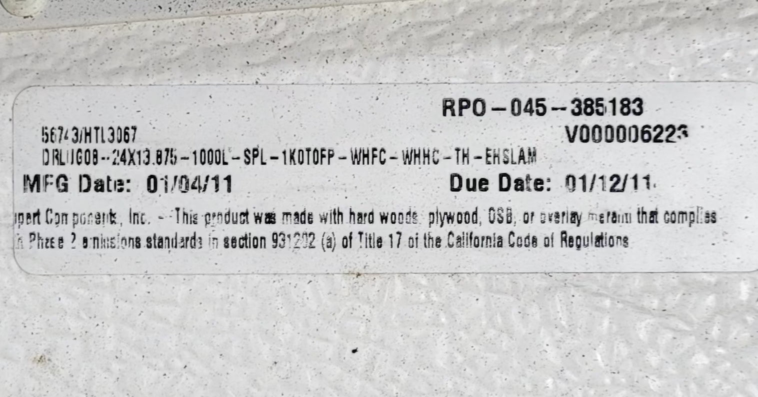 Used Radius Cornered Cargo Door 23 3/4" x 13 5/8" x 1 7/8" - Young Farts RV Parts