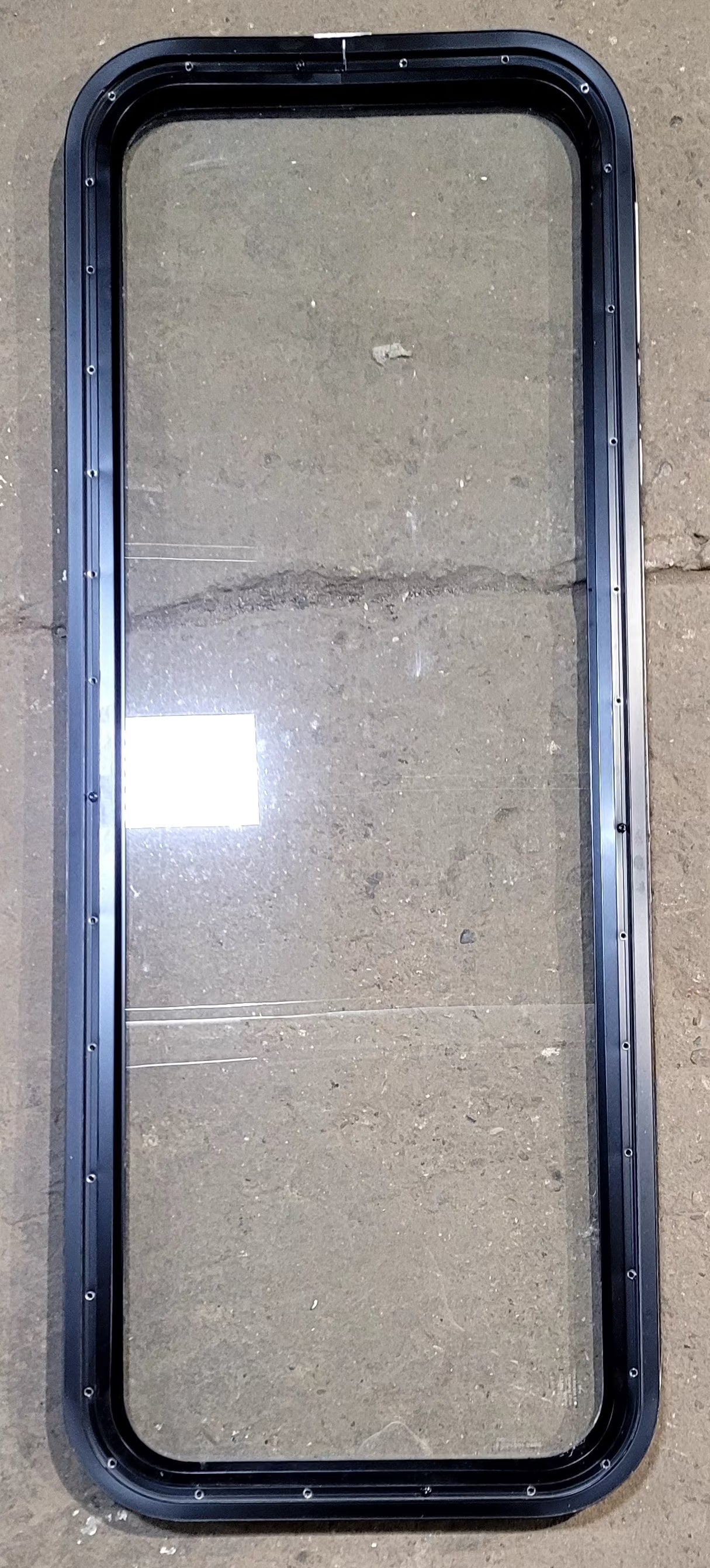 Used Black Radius Non Opening Window : 17 1/4