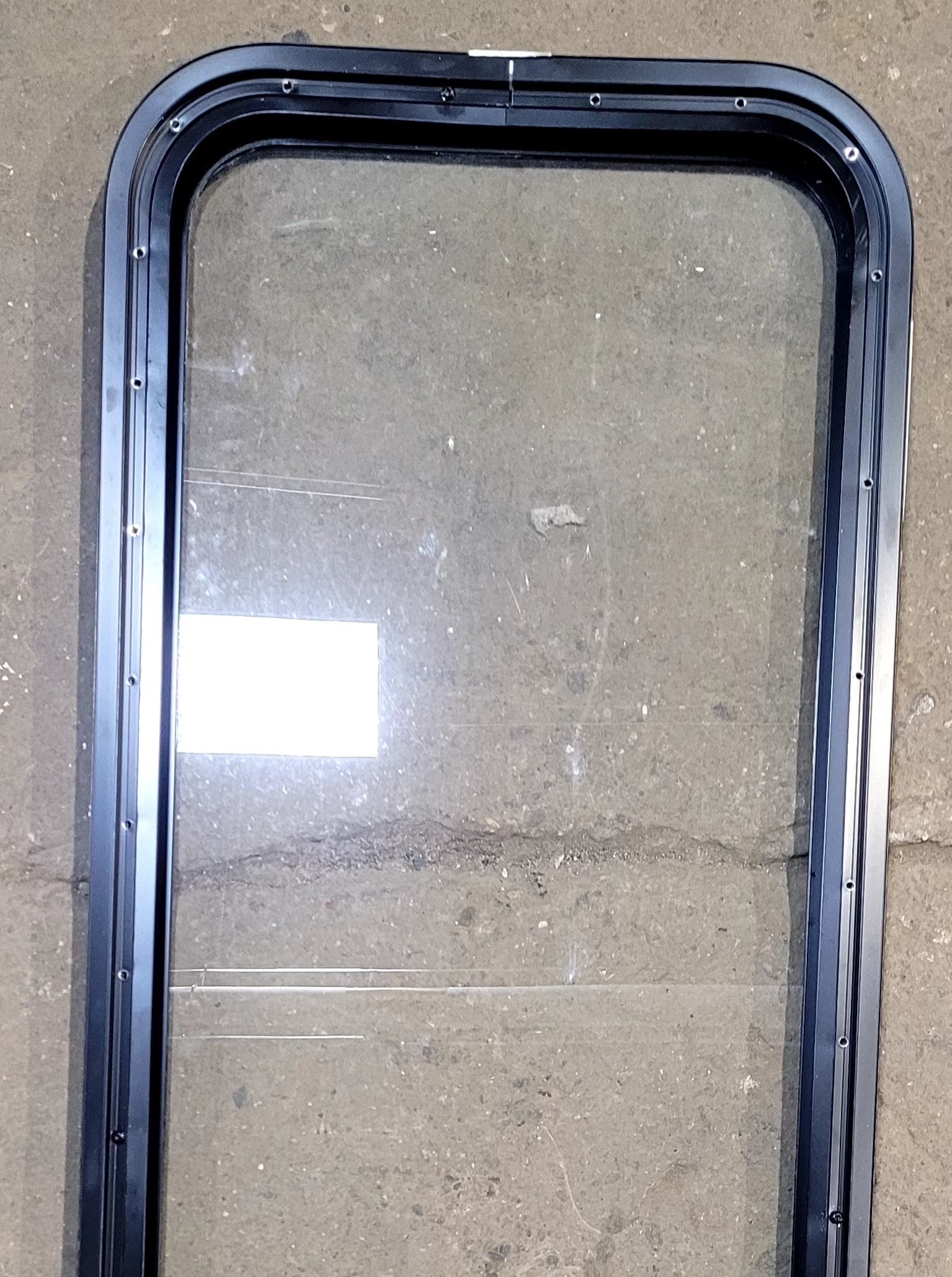 Used Black Radius Non Opening Window : 17 1/4