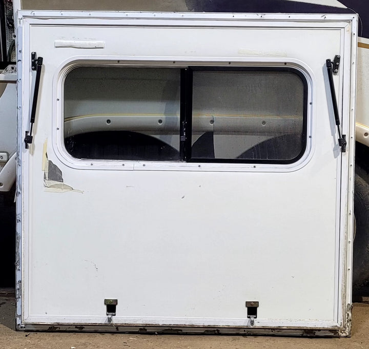 Used Square Storage/ Teardrop Trailer Entry Door 46 5/8" W x 43 7/8" H - Young Farts RV Parts