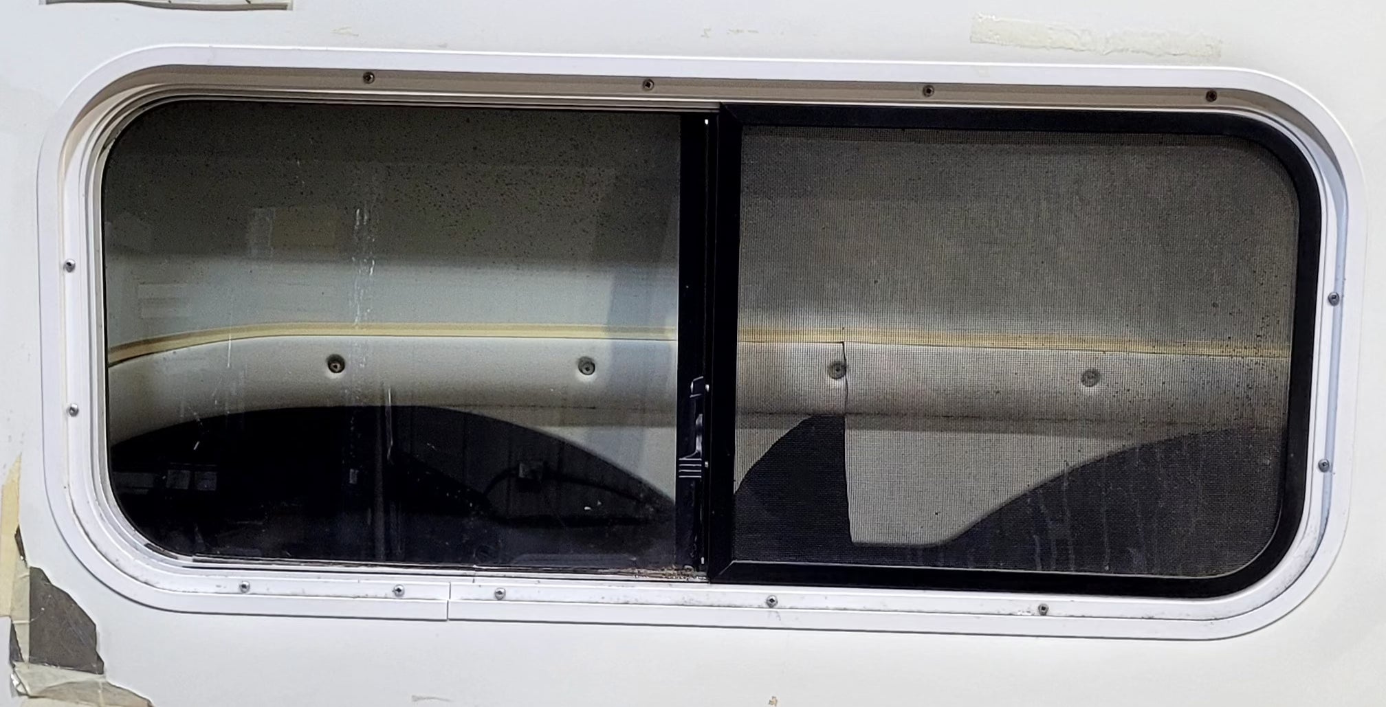 Used Square Storage/ Teardrop Trailer Entry Door 46 5/8" W x 43 7/8" H - Young Farts RV Parts