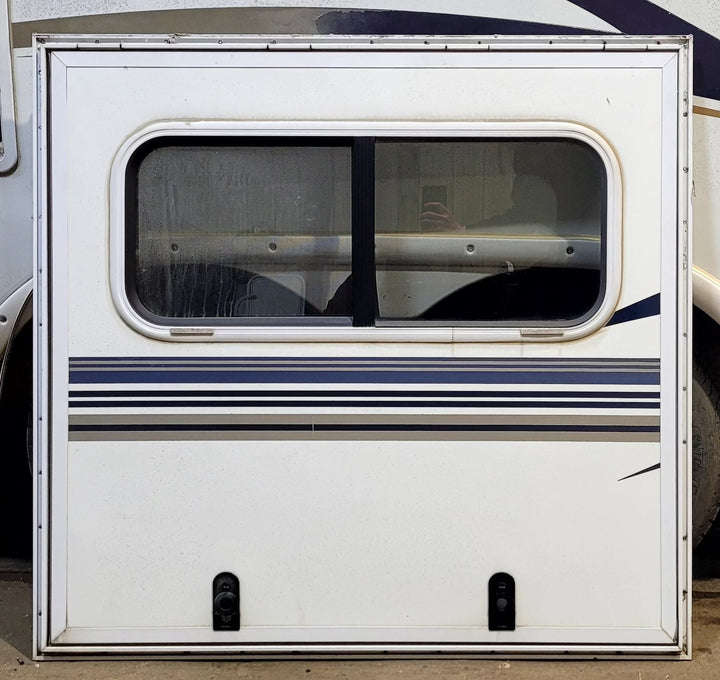Used Square Storage/ Teardrop Trailer Entry Door 46 5/8" W x 43 7/8" H - Young Farts RV Parts