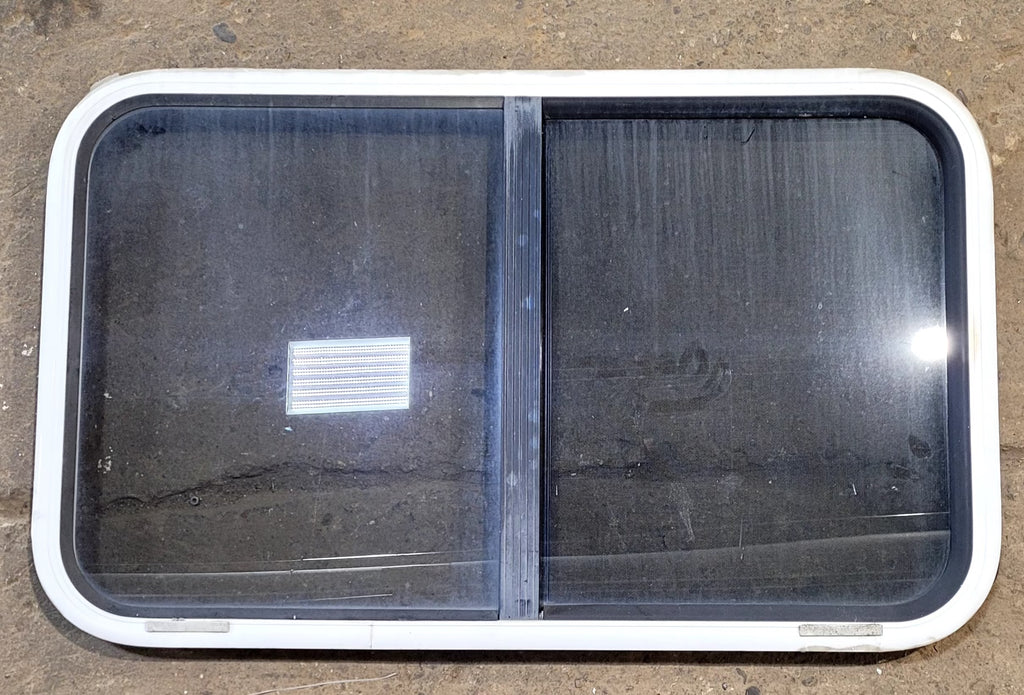 Used White Radius Opening Window : 36 1/4" W x 21 3/4" H x 1 3/4" D