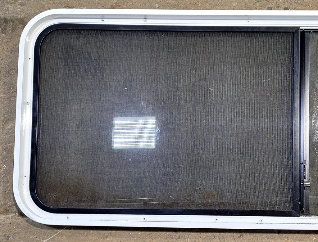 Used White Radius Opening Window : 60 1/4" W x 21 3/4" H x 1 3/4" D