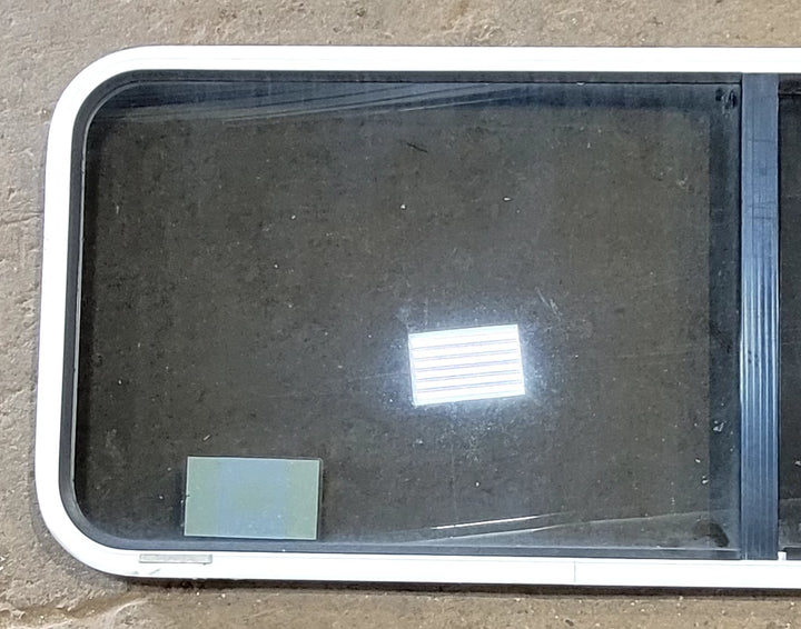 Used White Radius Opening Window : 60 1/4" W x 21 3/4" H x 1 3/4" D - Young Farts RV Parts