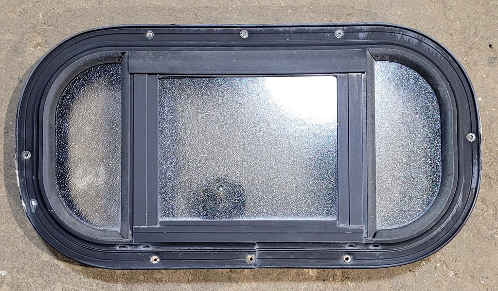 Used Black Radius Opening Window : 18 1/2" W x 9 1/2" H x 1 5/8" D